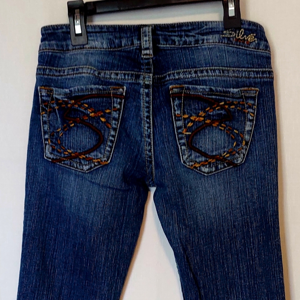SILVER CAPRI DENIM JEANS - Picture 1 of 11